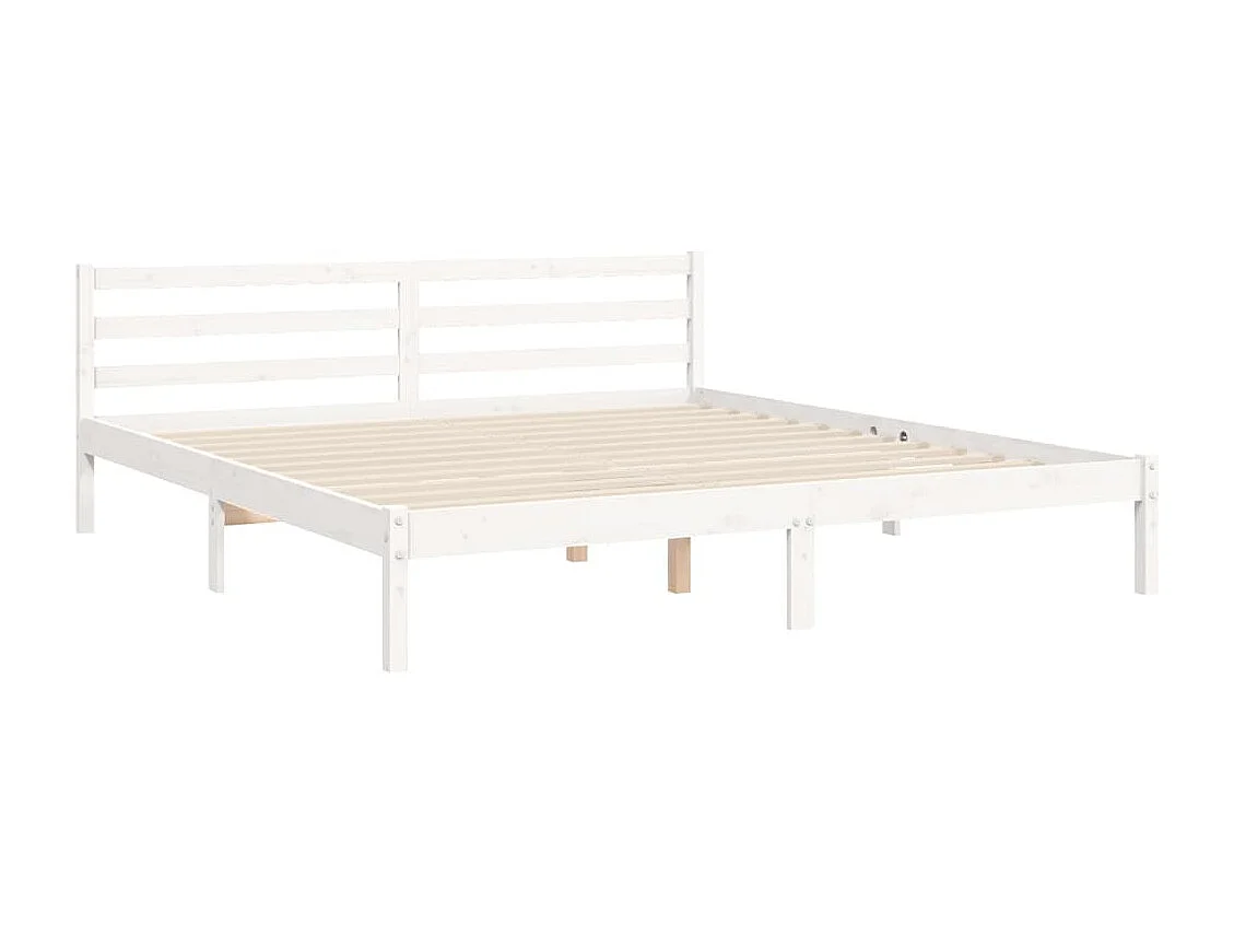 Cadre de lit avec tête de lit blanc Super King Size bois massif