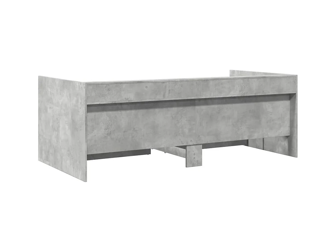 Slaapbank met lades 75x190 cm bewerkt hout betongrijs