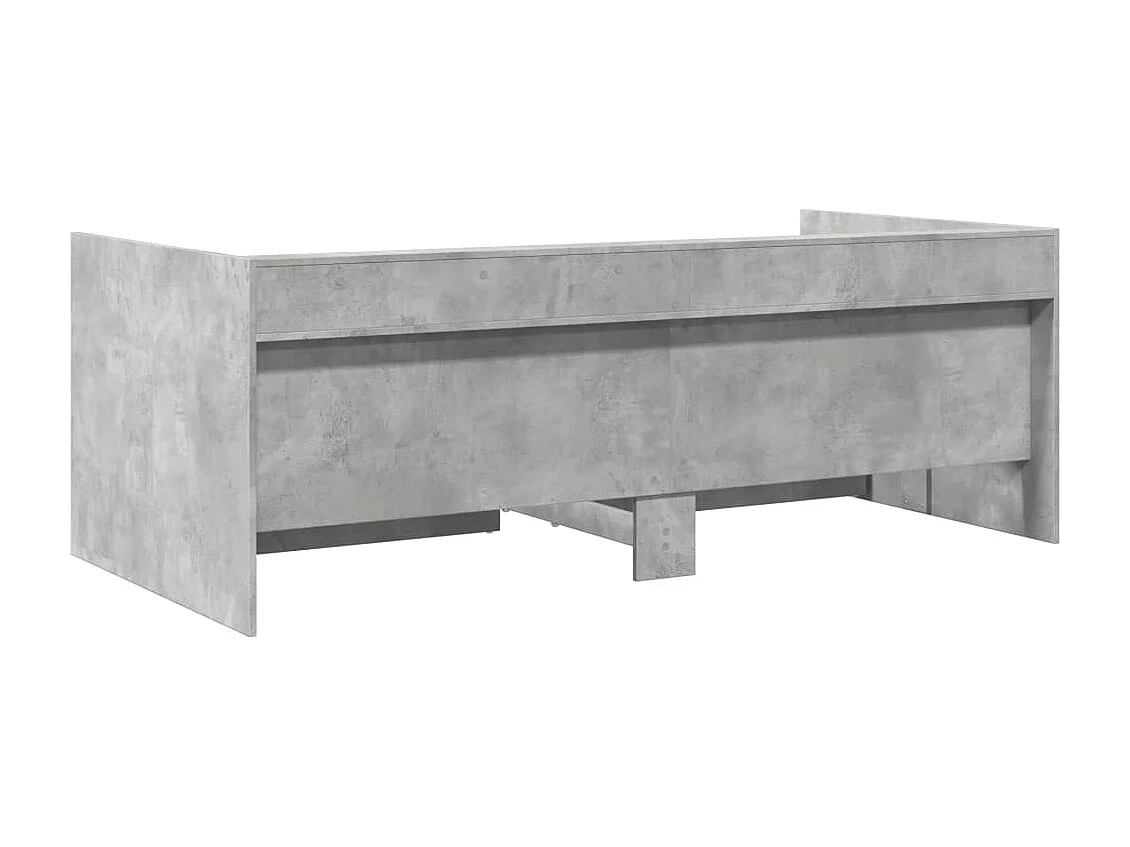 Slaapbank met lades 75x190 cm bewerkt hout betongrijs