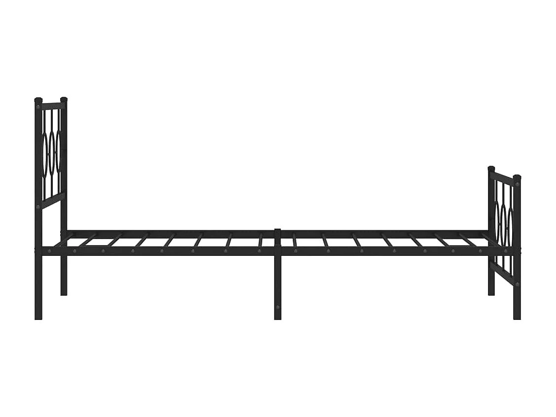 Cadre de lit métal avec tête de lit-pied de lit noir 107x203