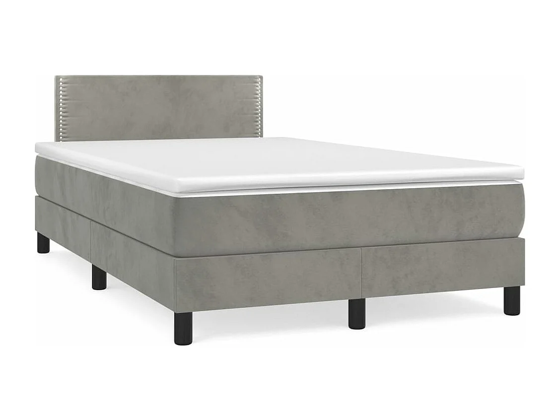 Sommier à lattes de lit et matelas Gris clair 120x200 Velours