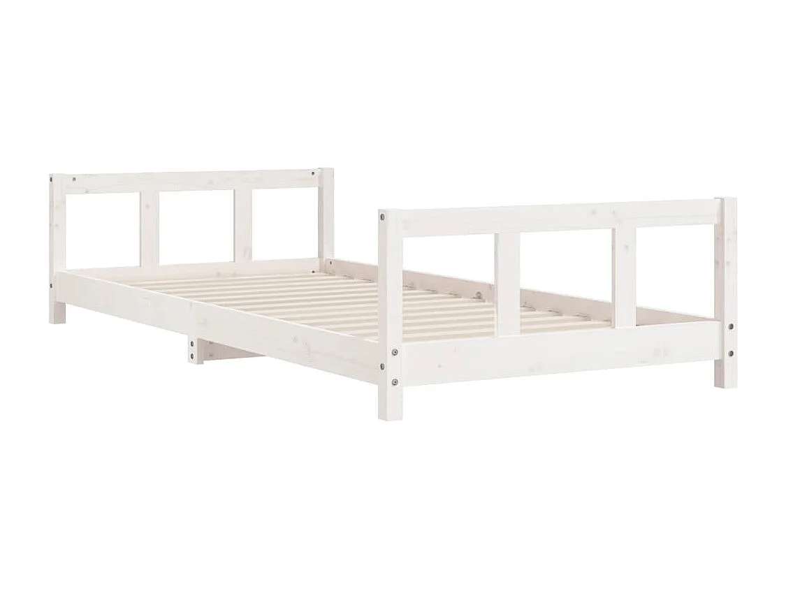 Cadre de lit pour enfants blanc 90x200 bois de pin massif