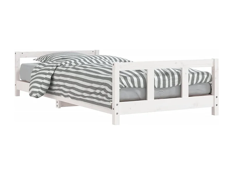 Cadre de lit pour enfants blanc 90x200 bois de pin massif