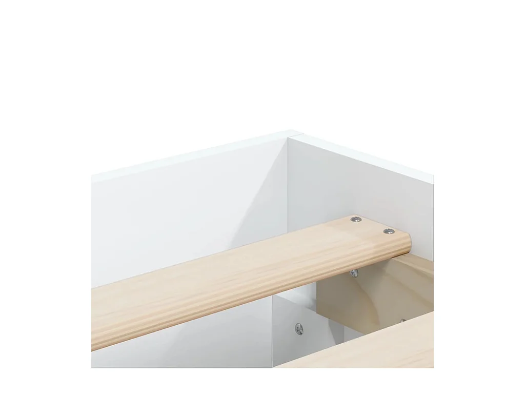 Cadre de lit avec tiroirs blanc 150x200 bois d'ingénierie