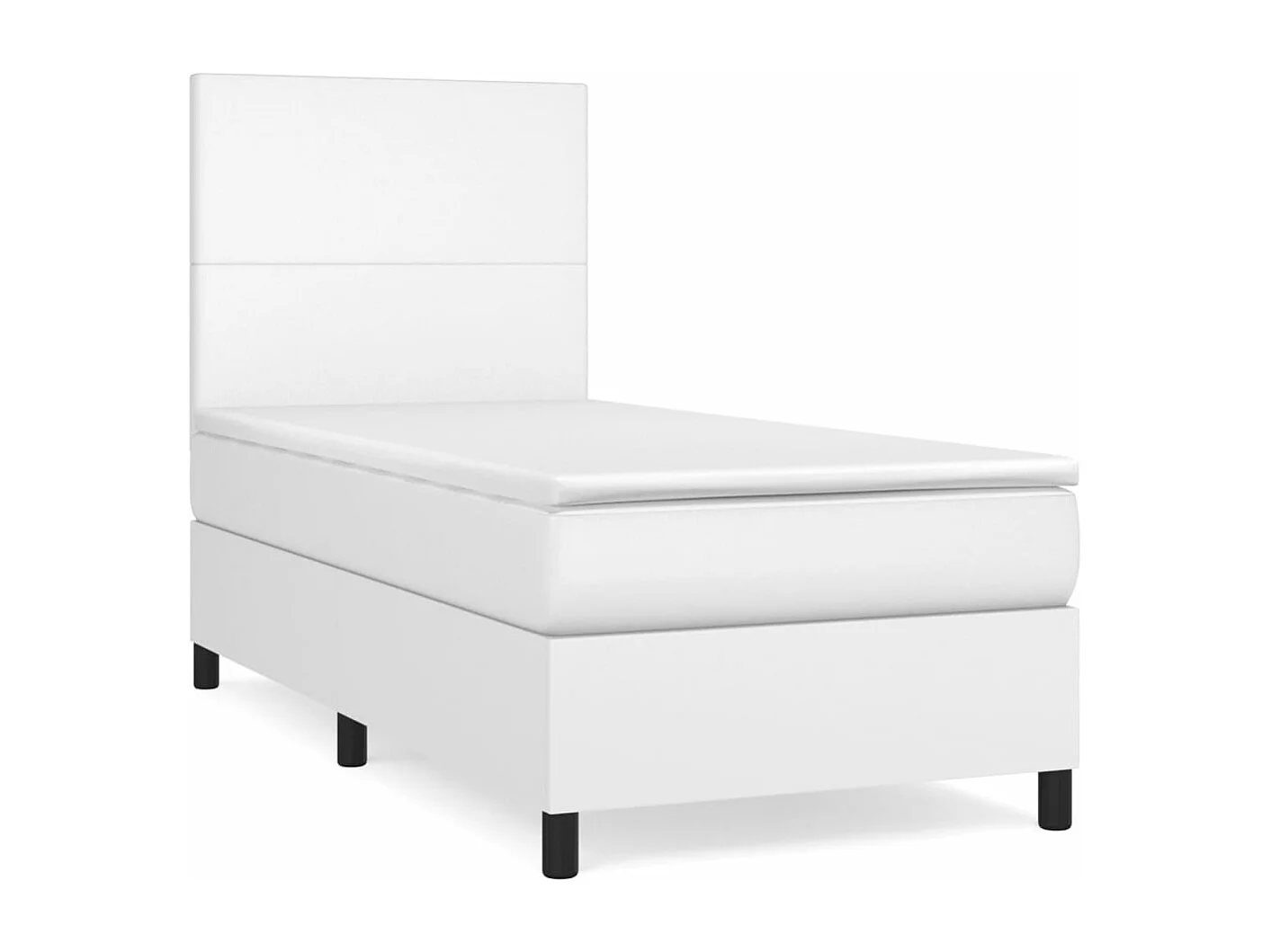 Sommier à lattes de lit avec matelas Blanc 80x200 Similicuir