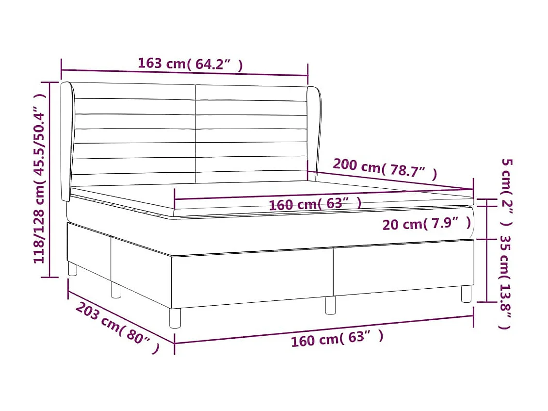 Sommier à lattes de lit avec matelas Taupe 160x200 Tissu