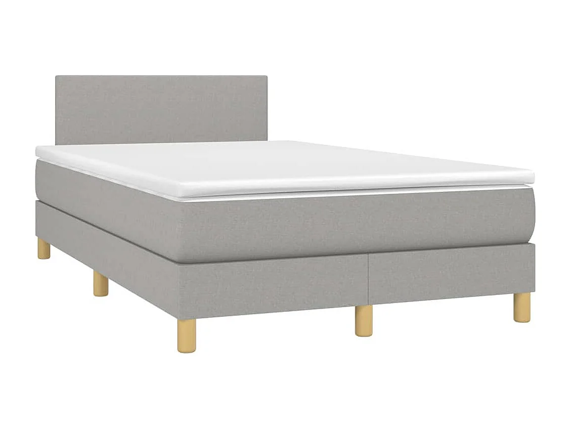Sommier à lattes de lit matelas LED gris clair 120x190 tissu