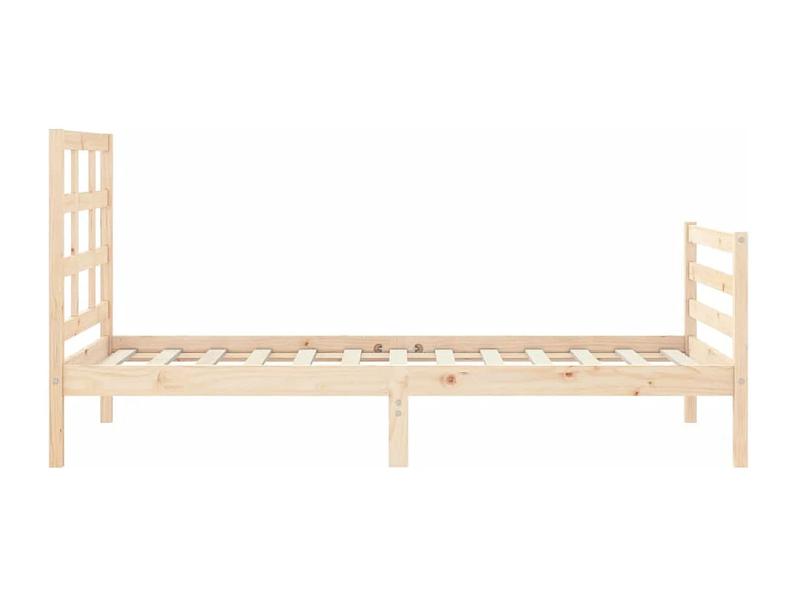 Cadre de lit avec tête de lit petit simple bois massif