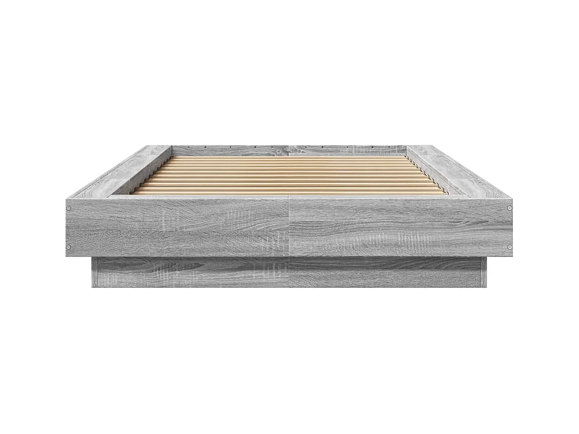 Bedframe met LED-verlichting grijs sonoma eikenkleurig 90x190cm