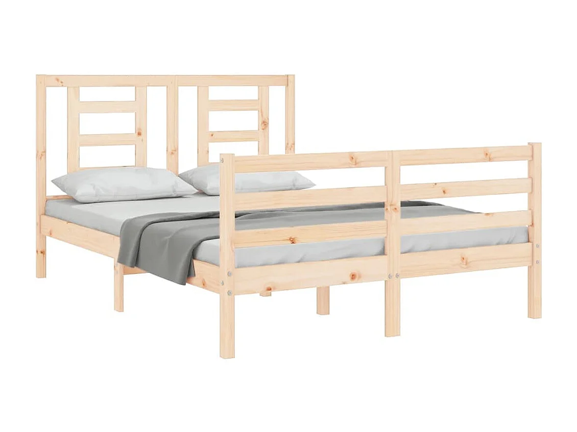 Cadre de lit avec tête de lit 140x190 bois massif