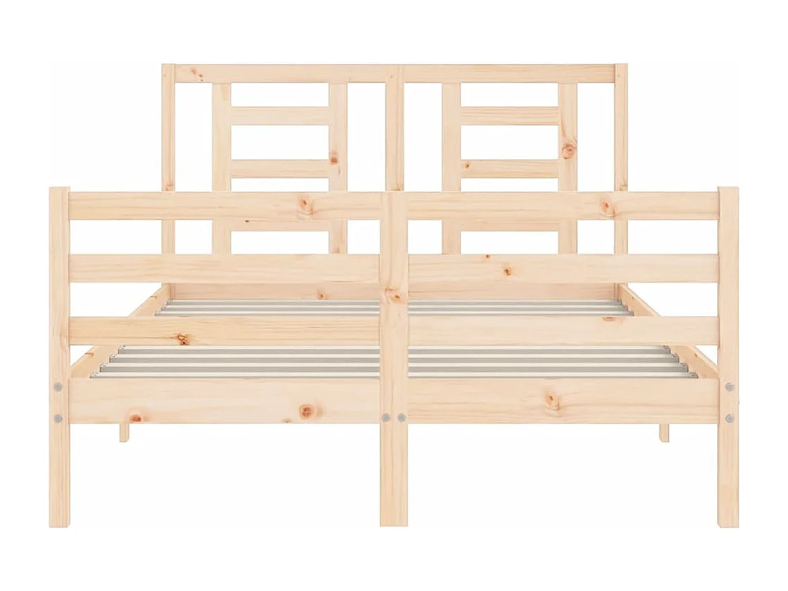 Cadre de lit avec tête de lit 140x190 bois massif