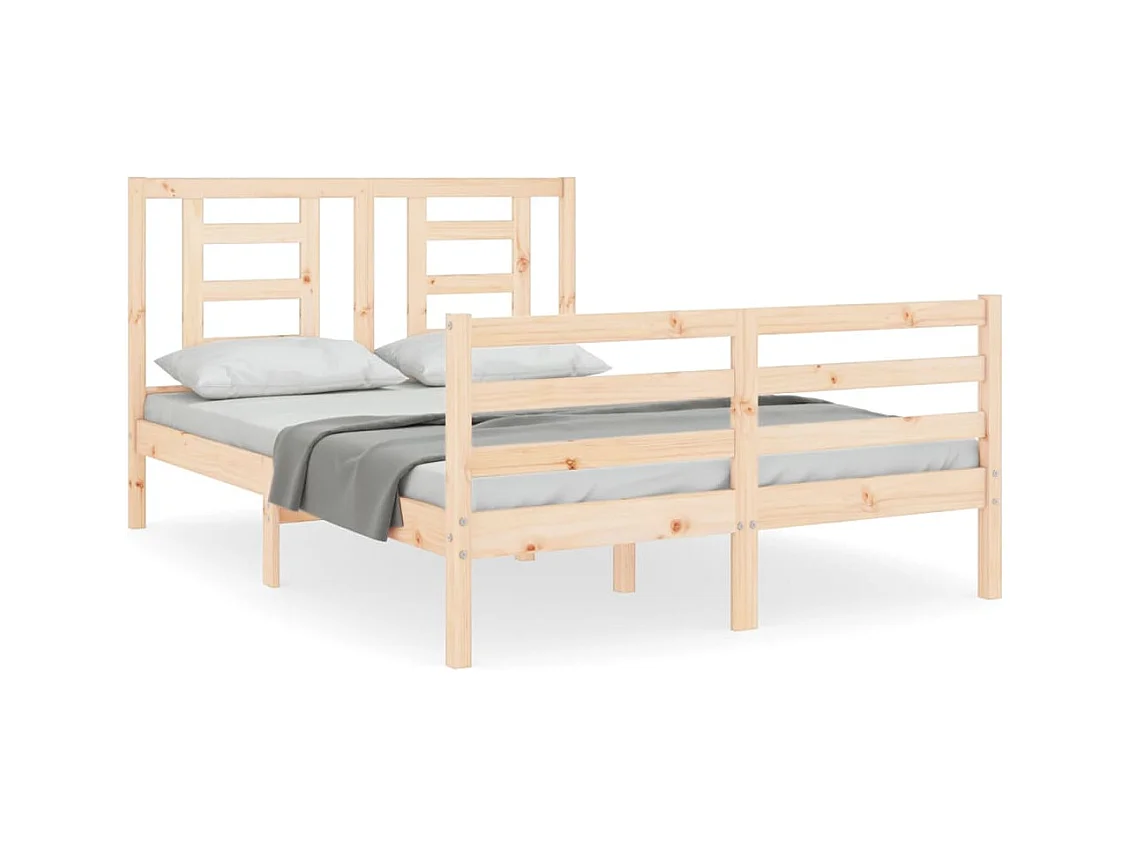 Cadre de lit avec tête de lit 140x190 bois massif
