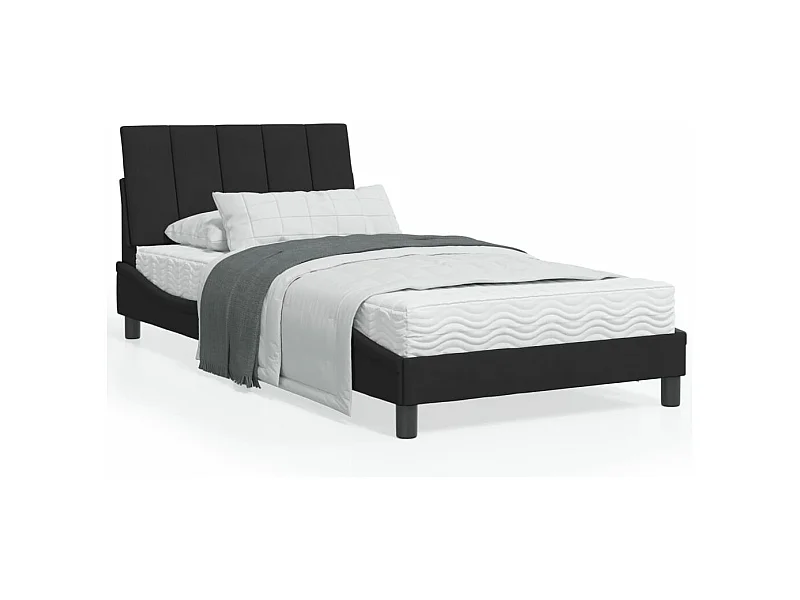 Cadre de lit avec lumières LED noir 100x200 velours