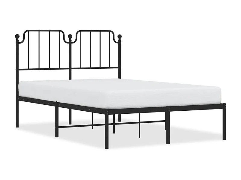 Cadre de lit métal avec tête de lit noir 120x190