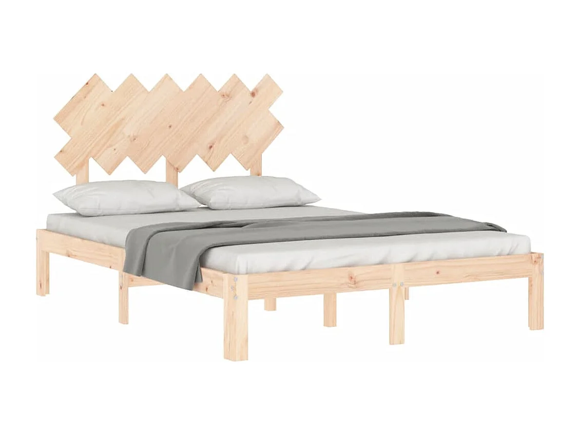 Cadre de lit avec tête de lit 120x200 bois massif