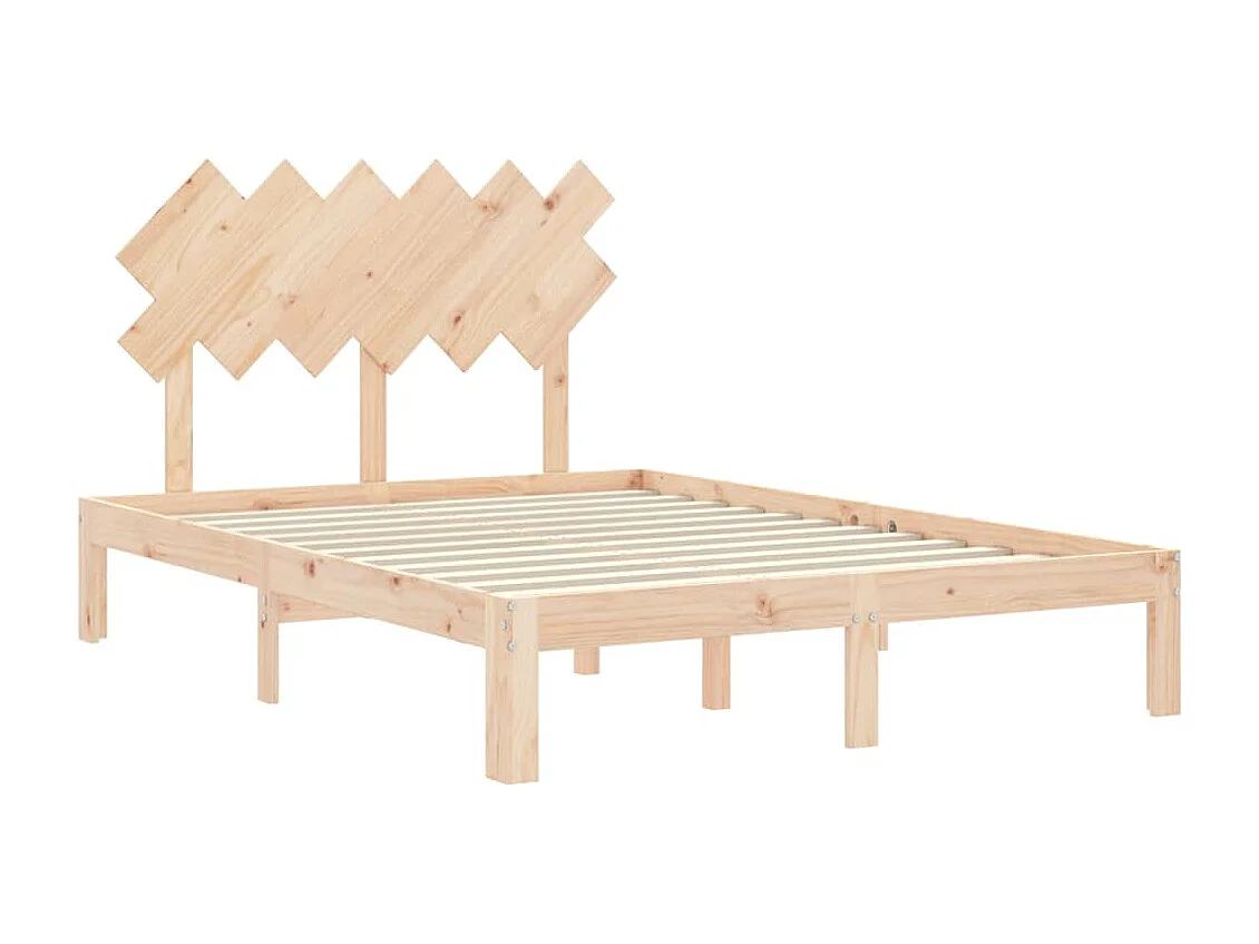 Cadre de lit avec tête de lit 120x200 bois massif
