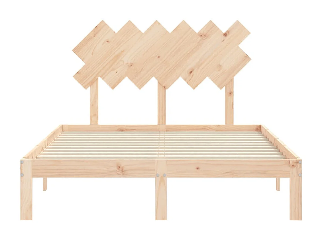 Cadre de lit avec tête de lit 120x200 bois massif