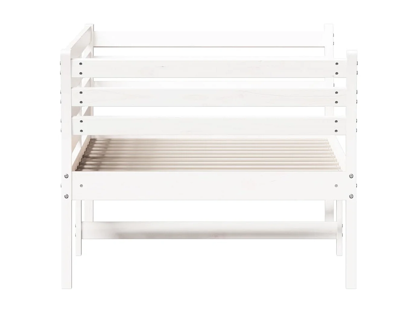Lit de jour Blanc 75x190 Bois de pin massif