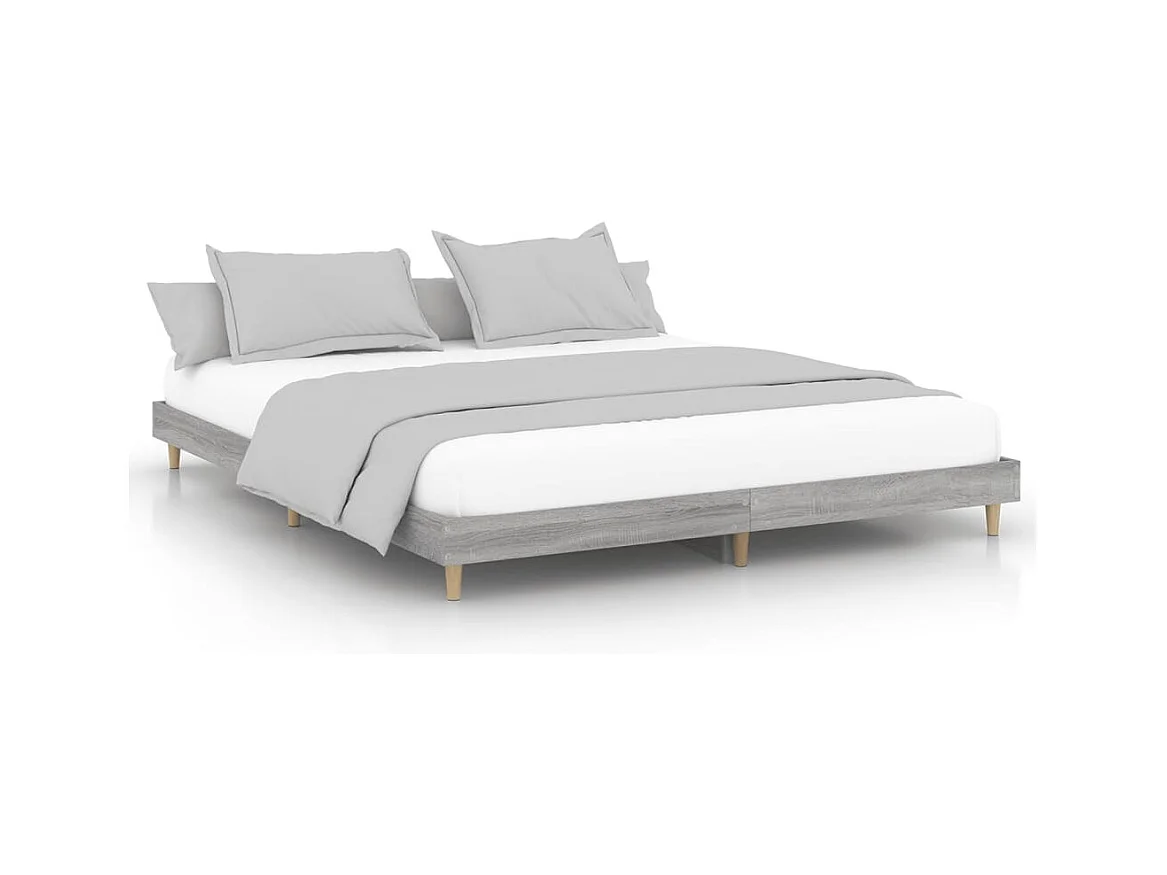 Cadre de lit sonoma gris 120x200 bois d'ingénierie