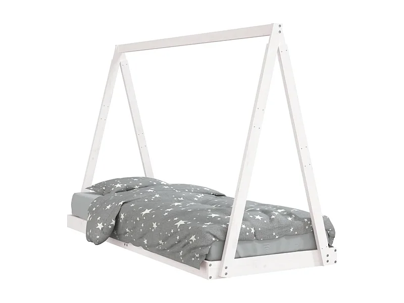 Cadre de lit pour enfants blanc 80x200 bois de pin massif