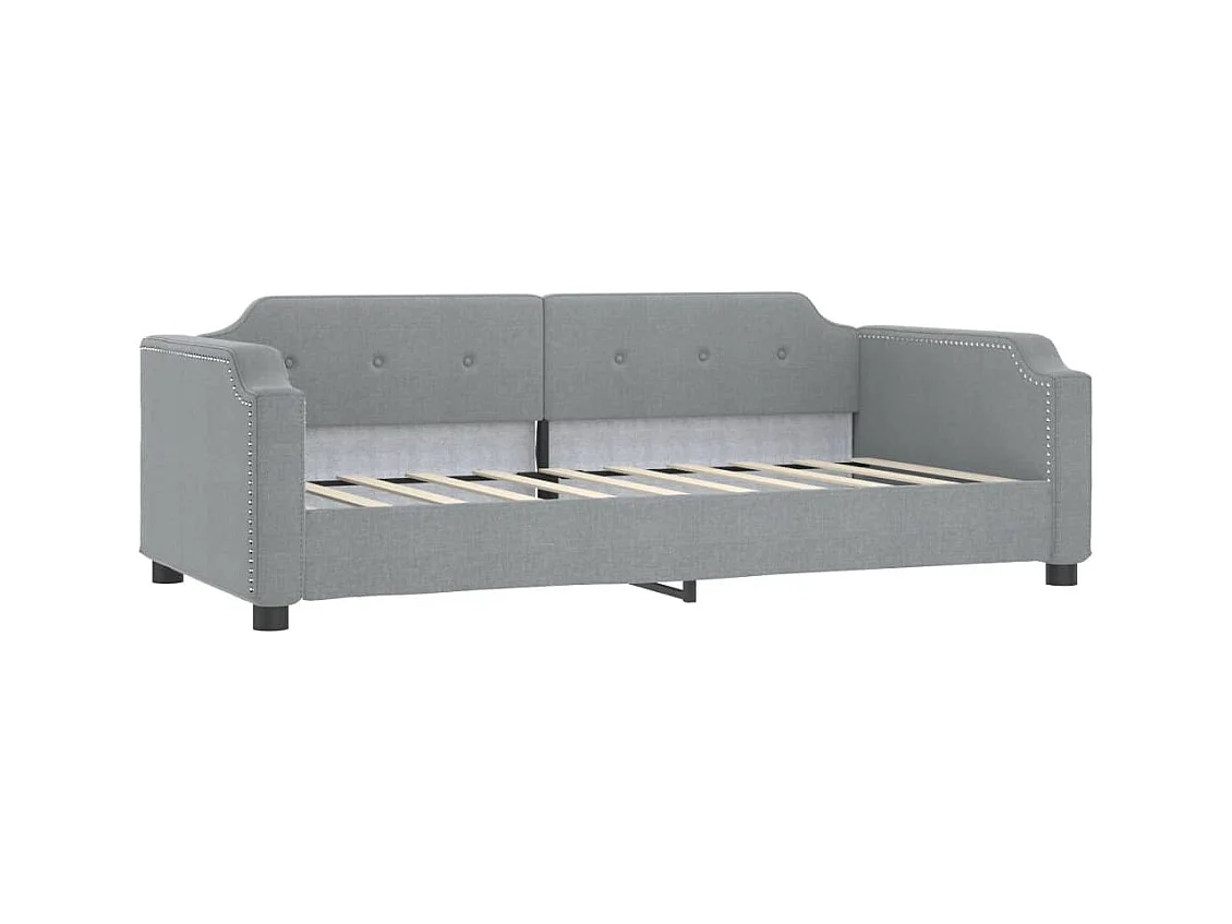 Lit de repos gris clair 80x200 tissu