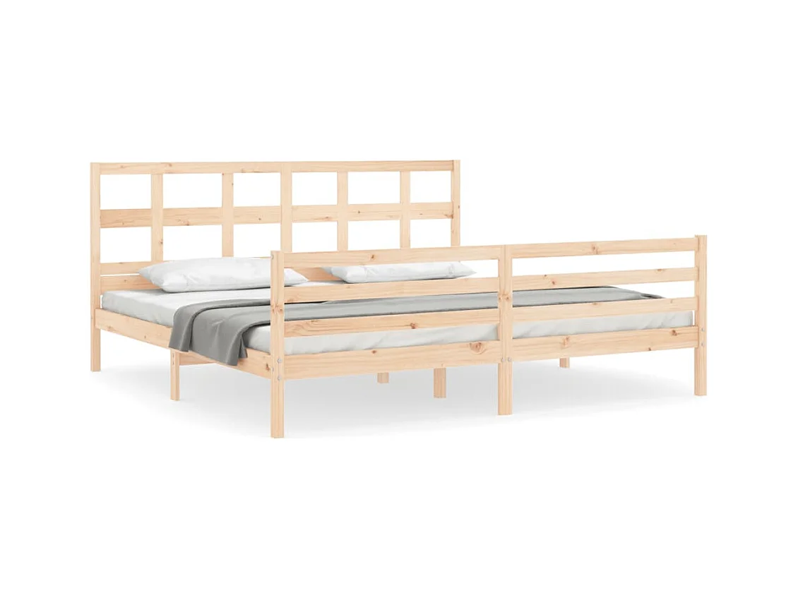 Cadre de lit avec tête de lit 200x200 bois massif