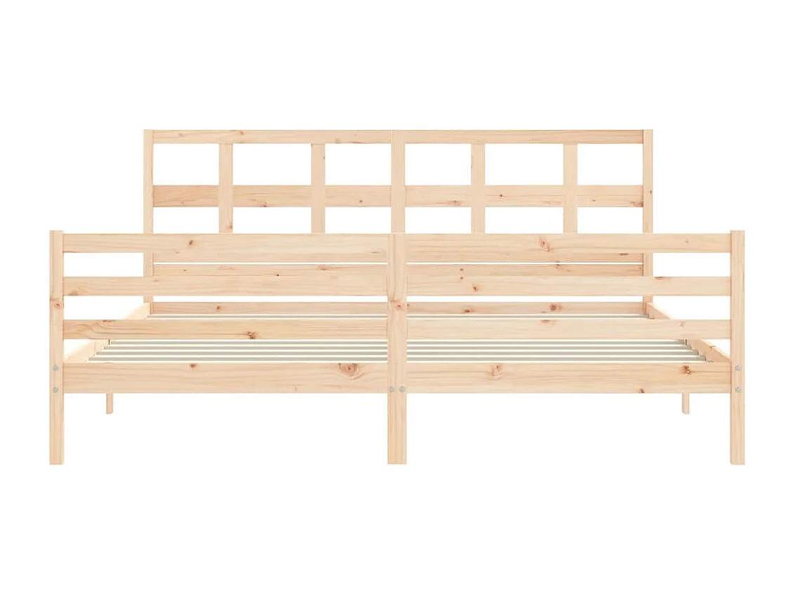 Cadre de lit avec tête de lit 200x200 bois massif