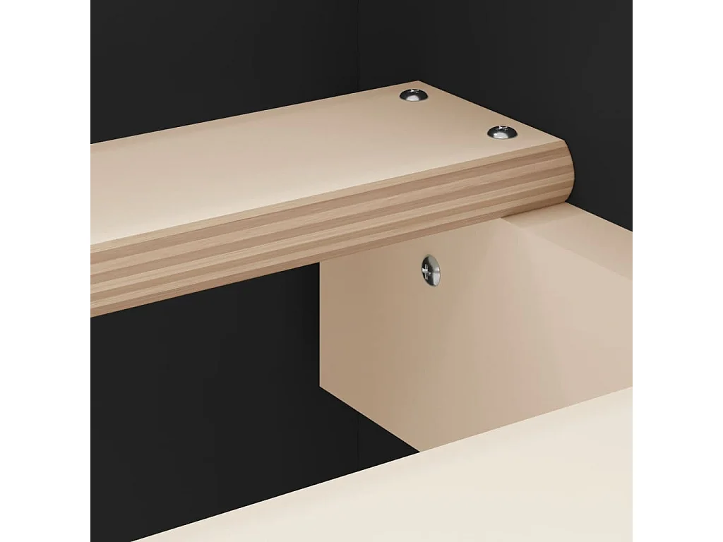 Cadre de lit avec tête de lit et pied de lit noir 160x200