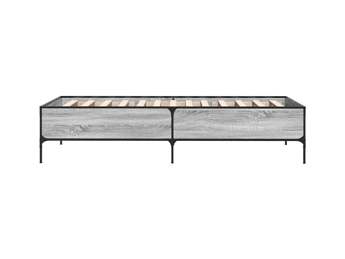 Cadre de lit sonoma gris 90x190 bois d'ingénierie et métal