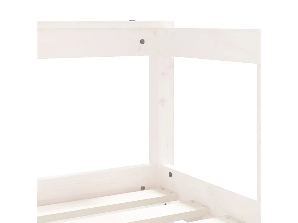 Cadre de lit enfant tiroirs blanc 70x140 bois de pin massif