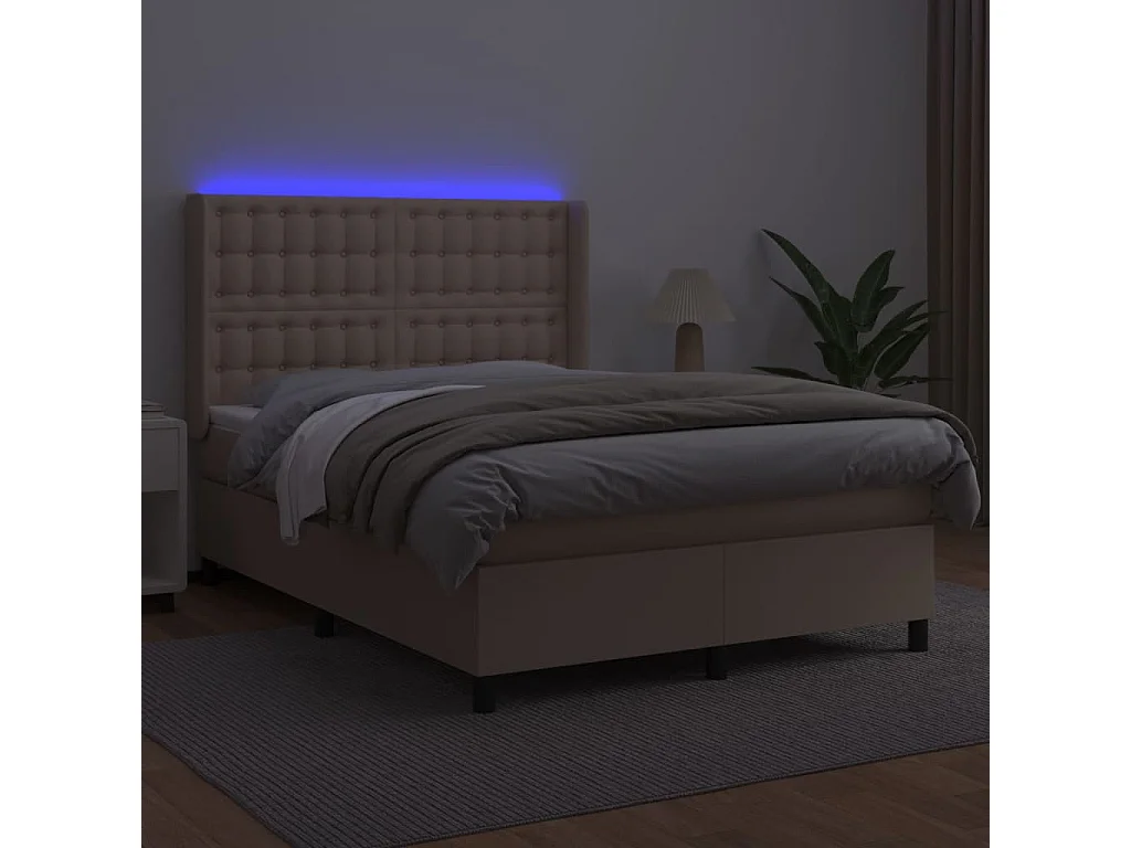 Sommier à lattes de lit matelas LED Cappuccino 140x190