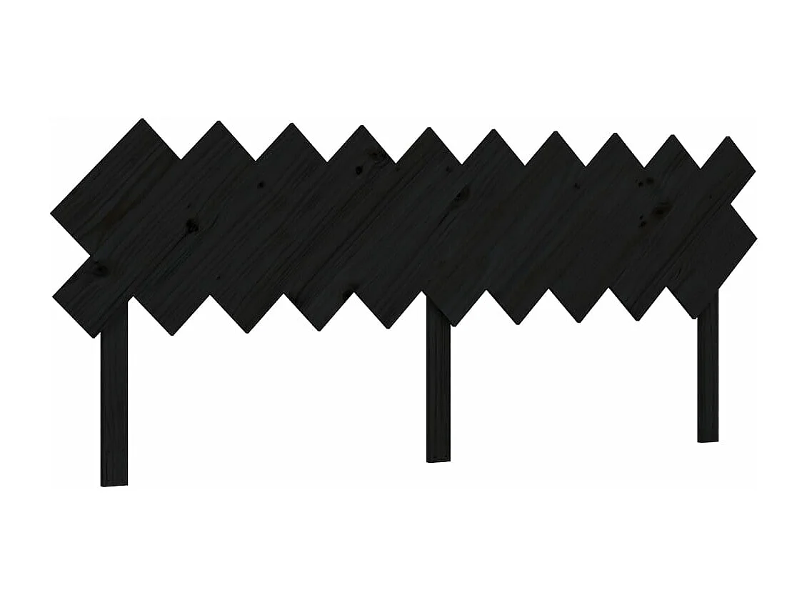 Cadre de lit avec tête de lit noir 200x200 bois massif