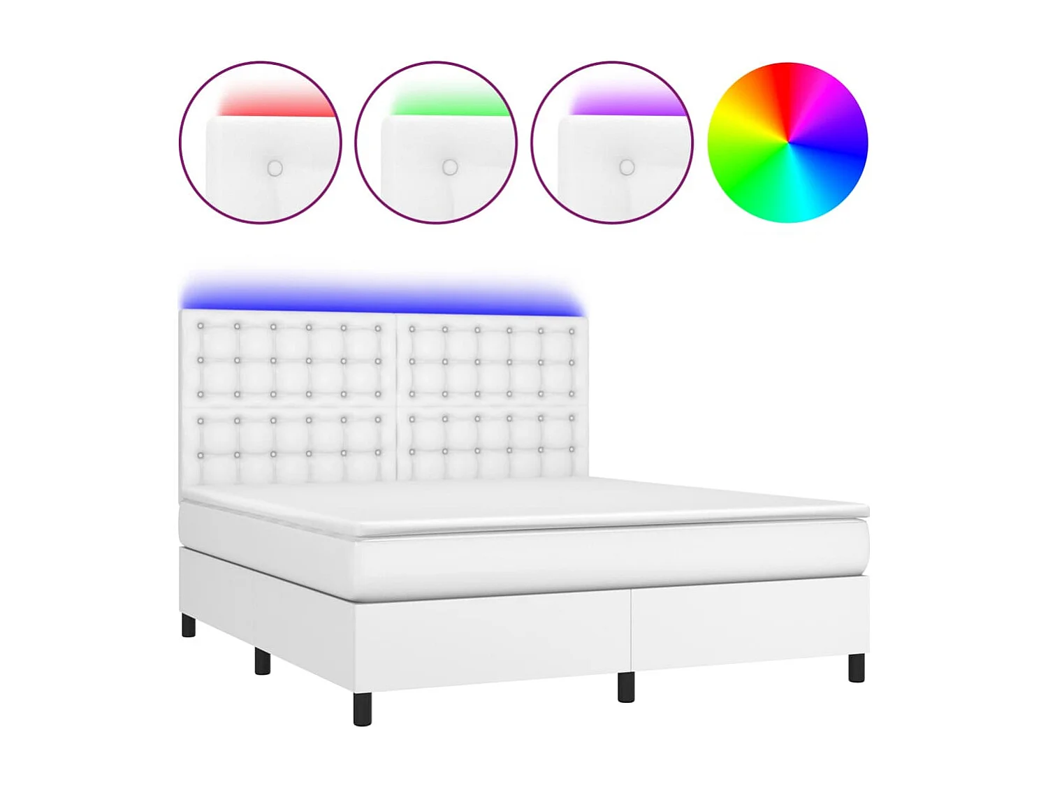 Sommier à lattes de lit avec matelas et LED Blanc 160x200