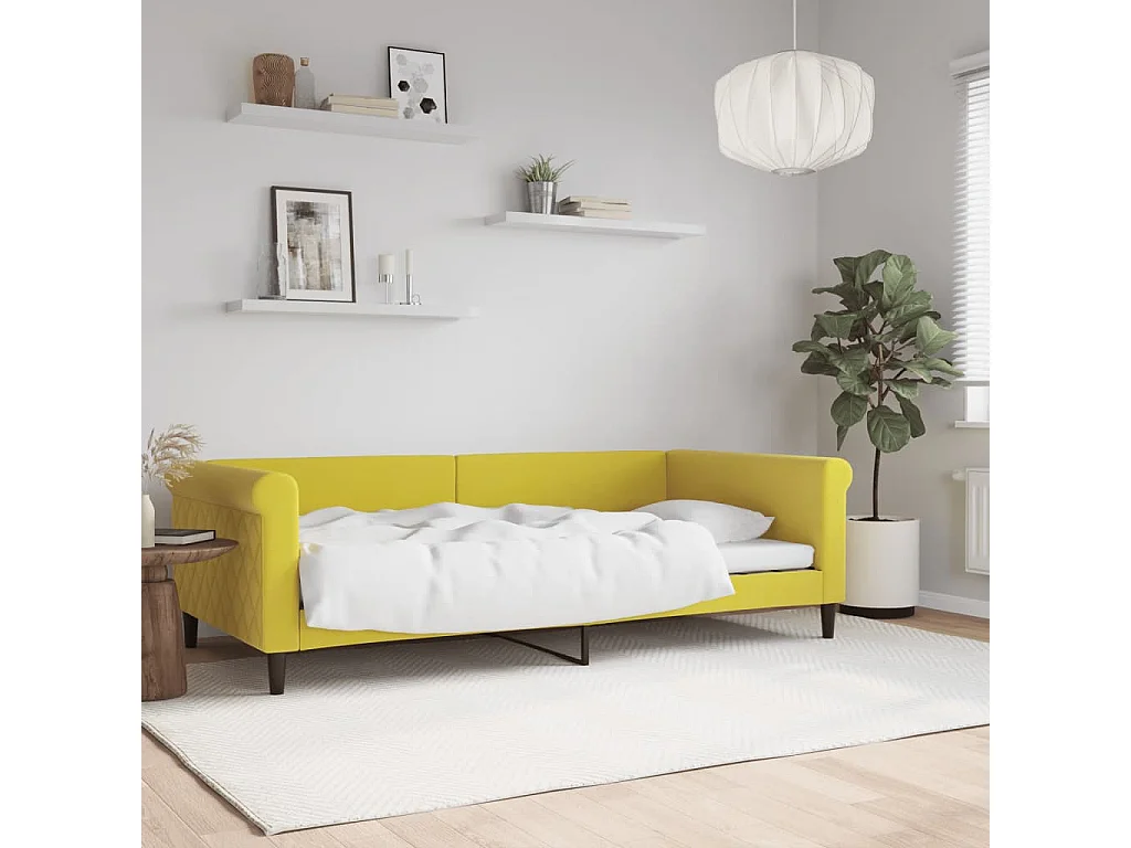 Lit de repos jaune 100x200 velours