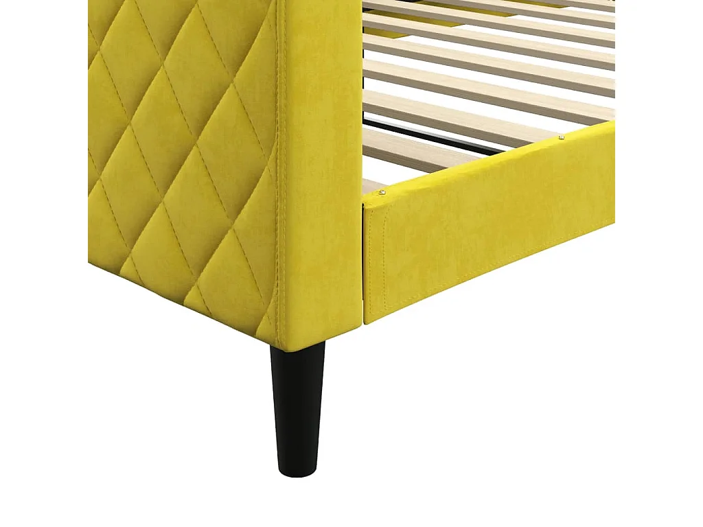 Lit de repos jaune 100x200 velours