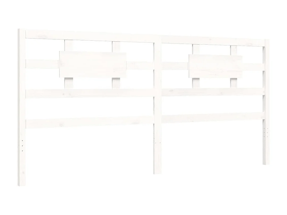 Cadre de lit avec tête de lit blanc Super King Size bois massif