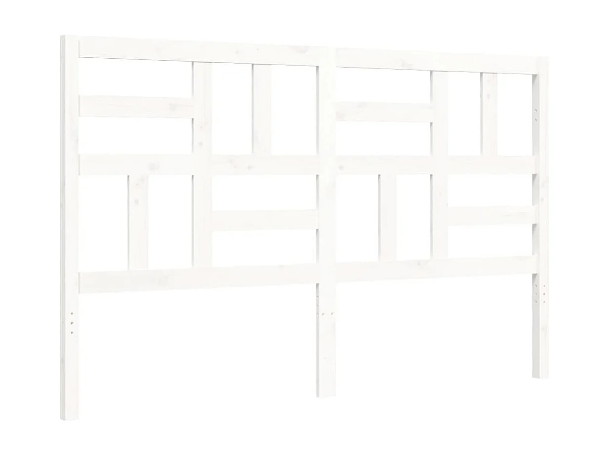 Cadre de lit avec tête de lit blanc King Size bois massif