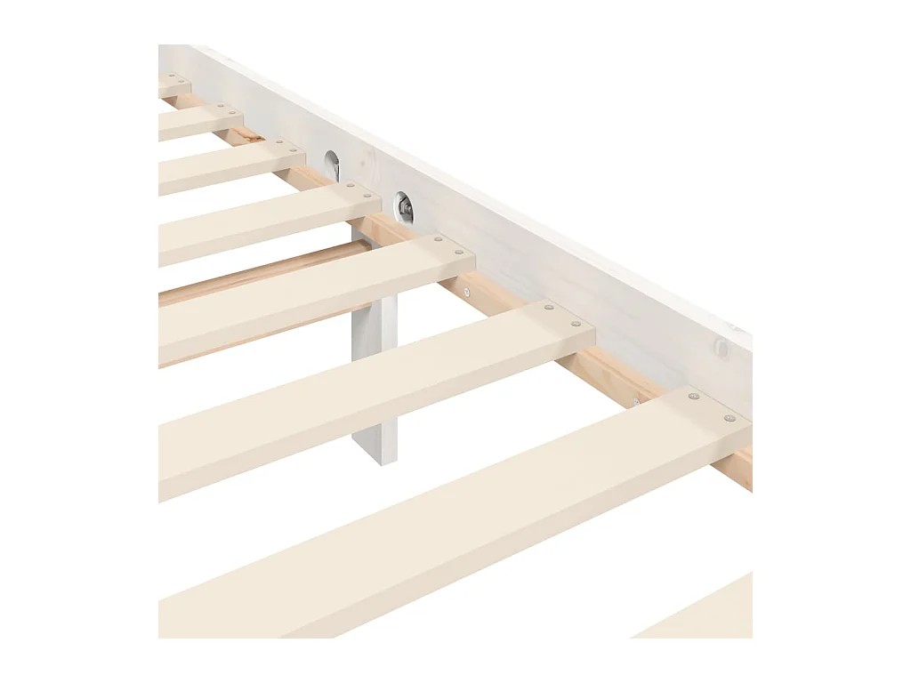 Bedframe met hoofdbord massief hout wit
