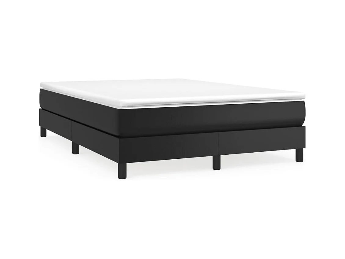 Sommier à lattes de lit avec matelas Noir 140x200 Similicuir