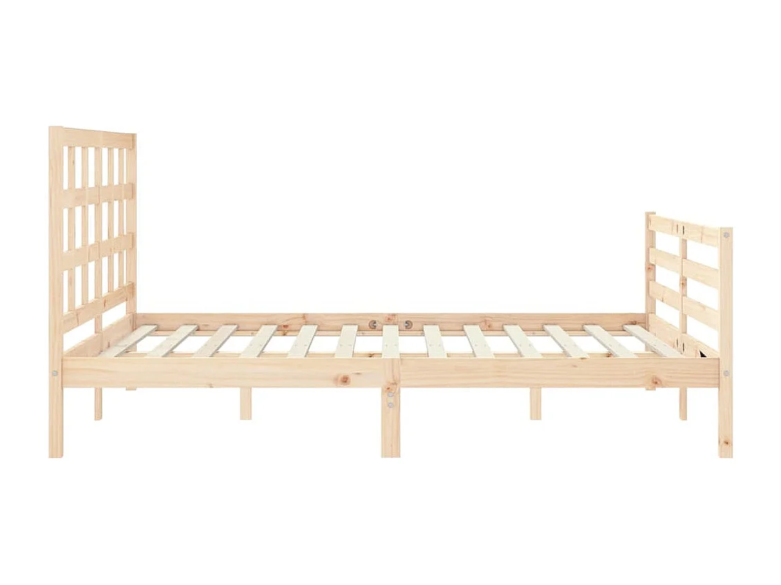 Bedframe met hoofdbord massief hout 160x200 cm