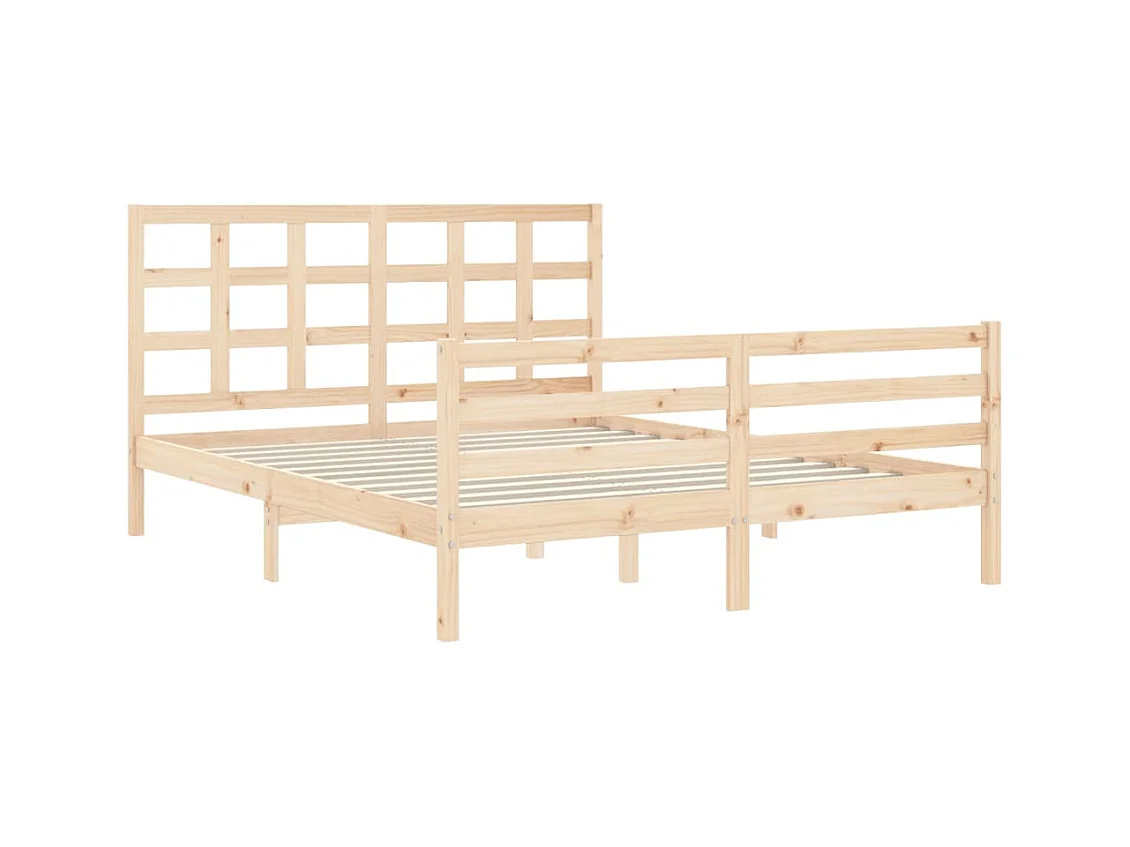 Cadre de lit avec tête de lit 160x200 bois massif