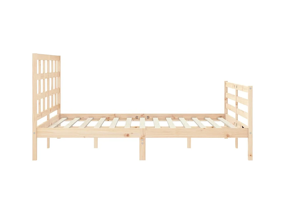 Cadre de lit avec tête de lit 160x200 bois massif