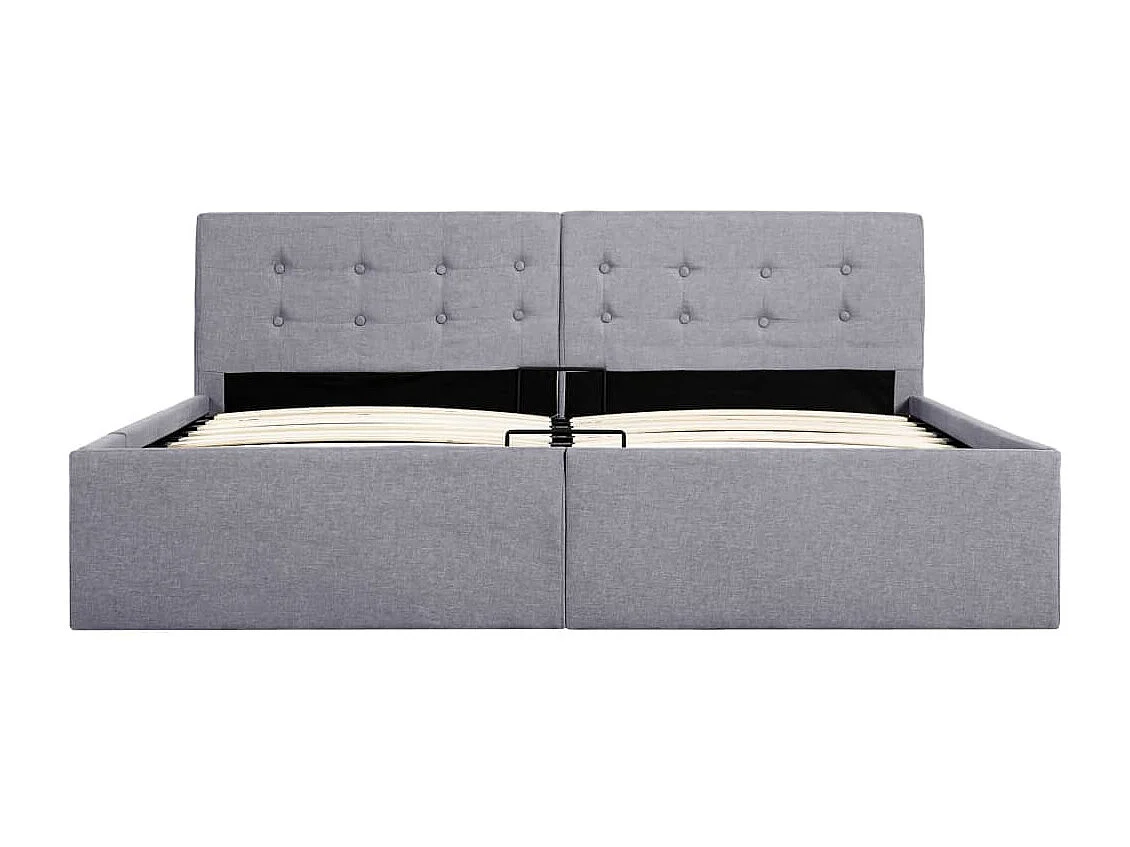 Lit à stockage hydraulique Gris clair Tissu 160x200