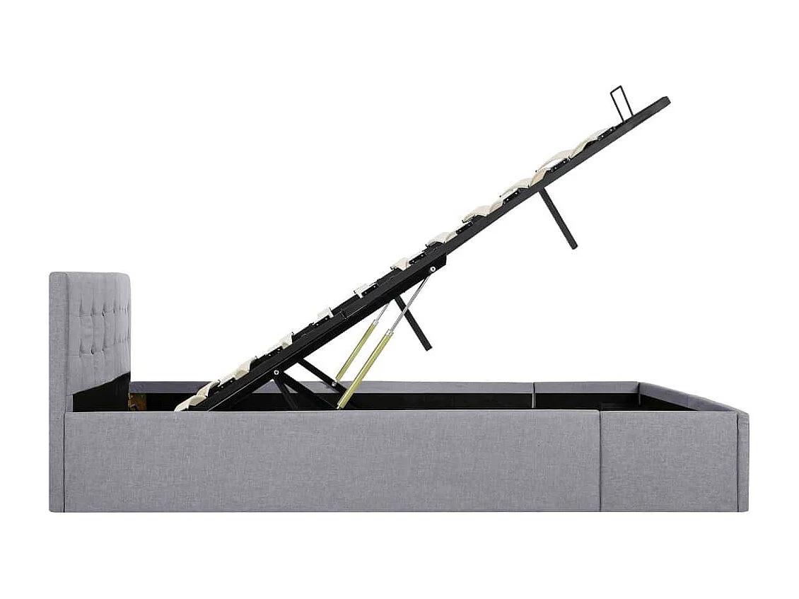 Lit à stockage hydraulique Gris clair Tissu 160x200
