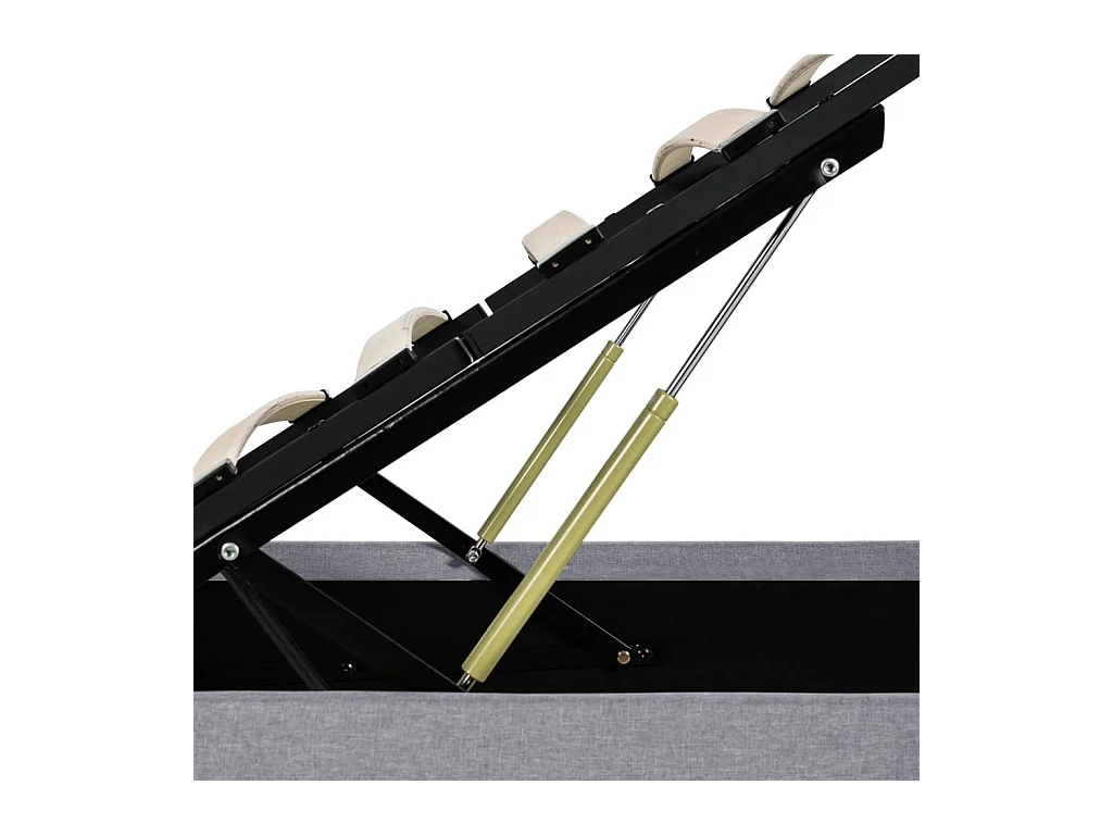 Lit à stockage hydraulique Gris clair Tissu 160x200