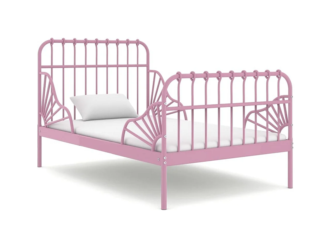 Cadre de lit extensible Rose Métal 80x130-200