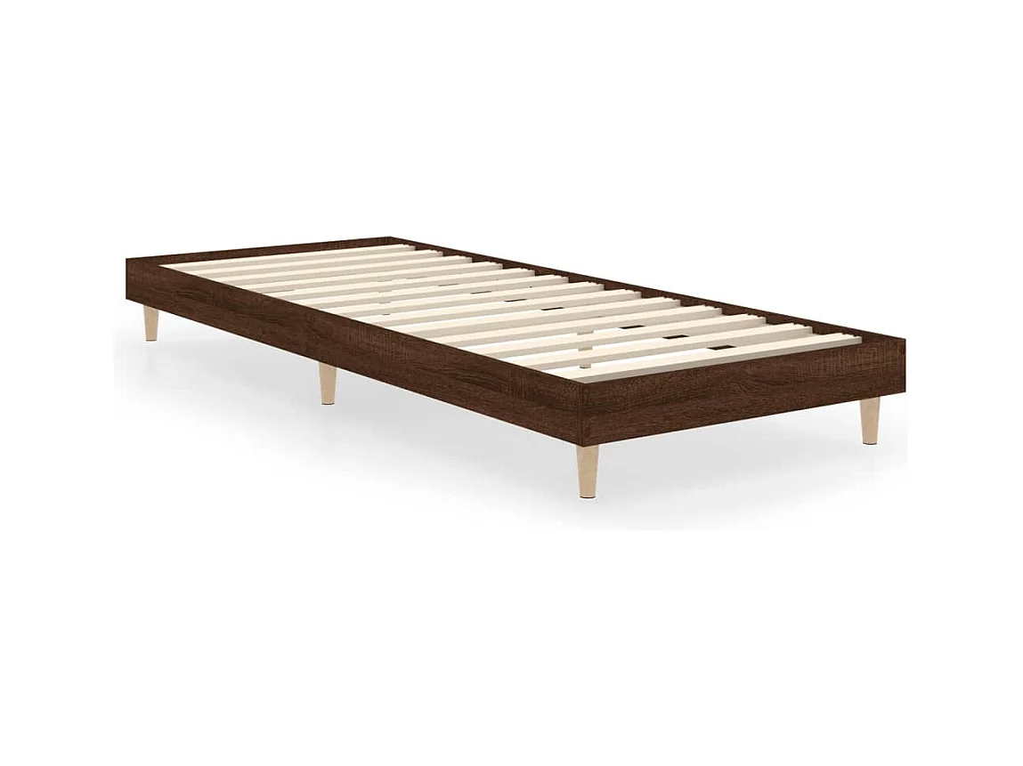 Cadre de lit chêne marron 75x190 bois d'ingénierie