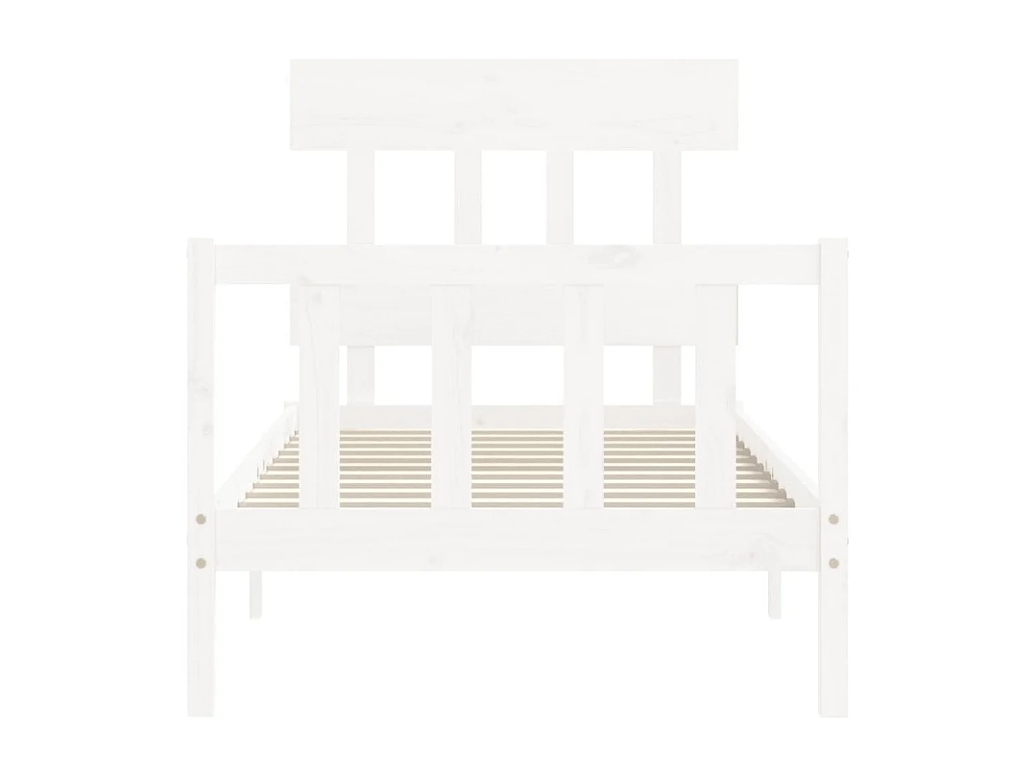 Cadre de lit et tête de lit blanc 100x200 bois massif