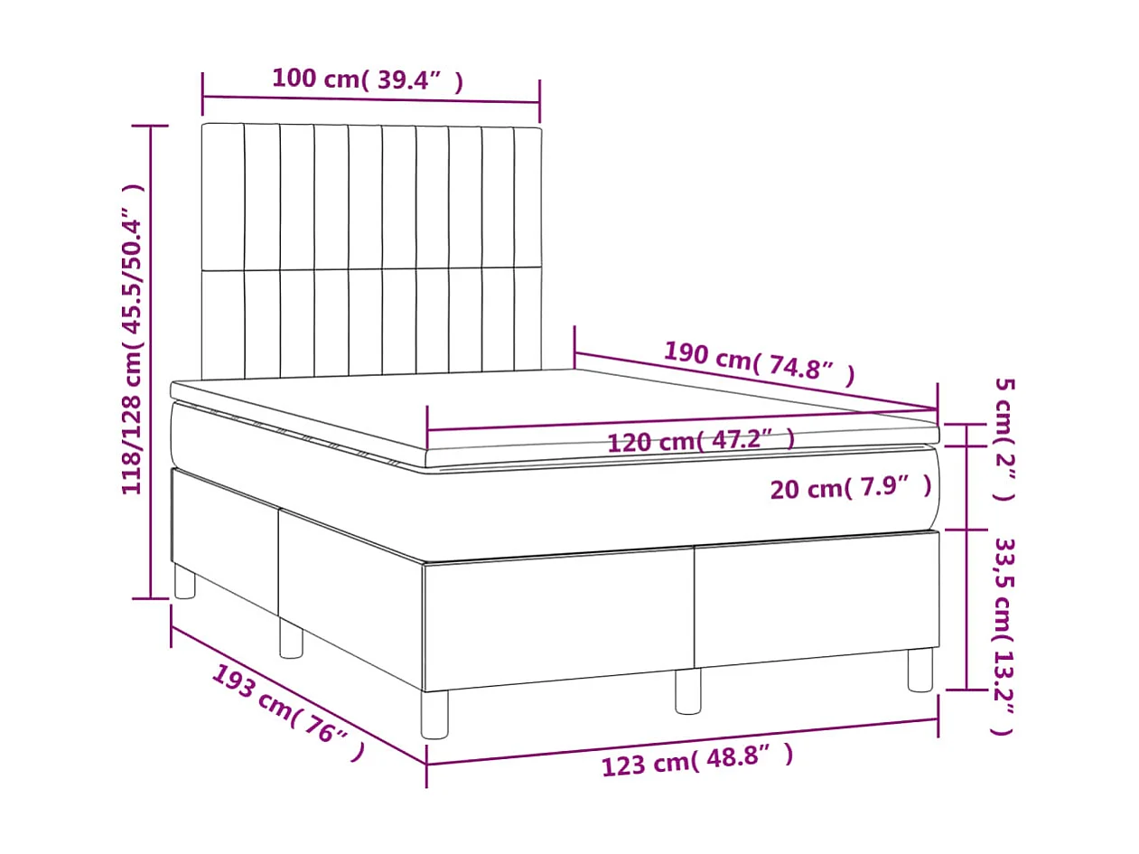 Sommier à lattes de lit avec matelas rose 120x190 velours