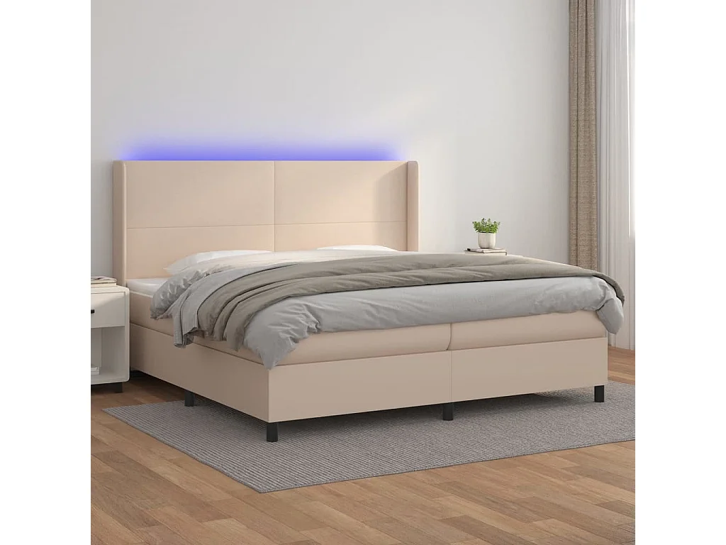 Sommier à lattes de lit matelas LED Cappuccino 200x200